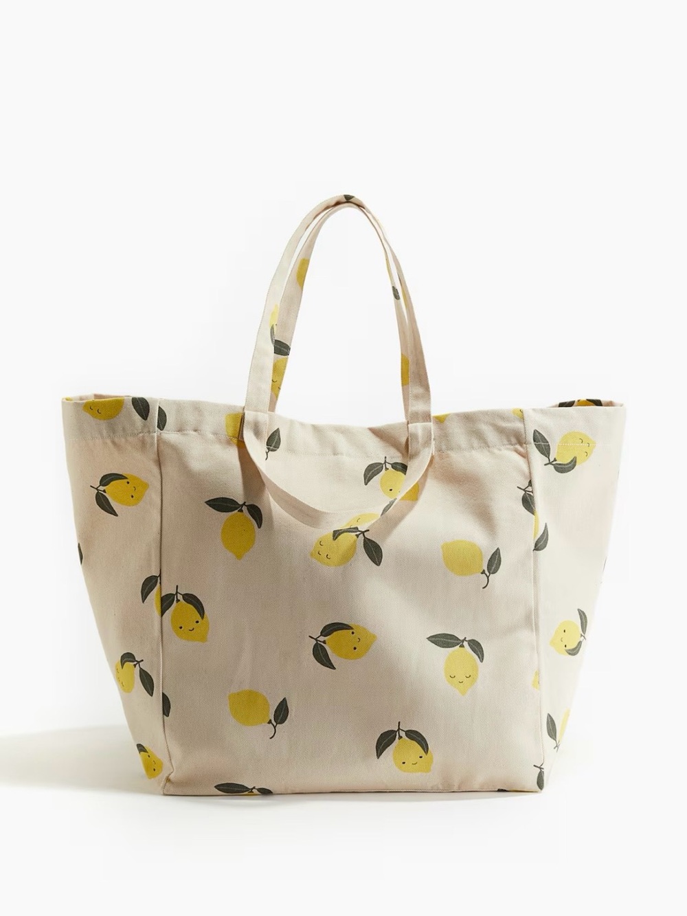H&M Lemon Print Canvas Tote Bag